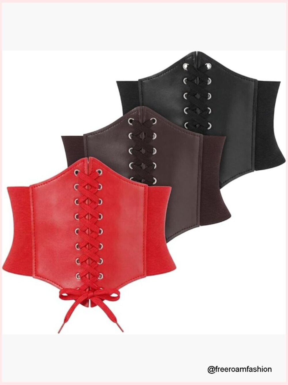 3 Piece Waist Corset Belt Set Renaissance Tied Elastic Belt Cosplay